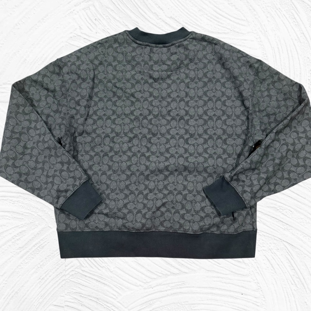 COACH Essential Signature Crewneck in‎ Charcoal Size Small - Picture 2 of 5